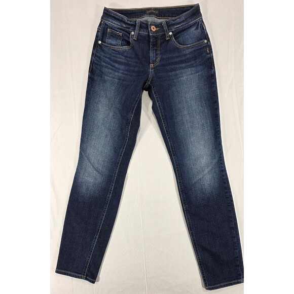 SILVER Womens Jeans Boyfriend Mid Rise Straight Slim Leg Stretch Denim 24x29 EUC - Picture 1 of 14